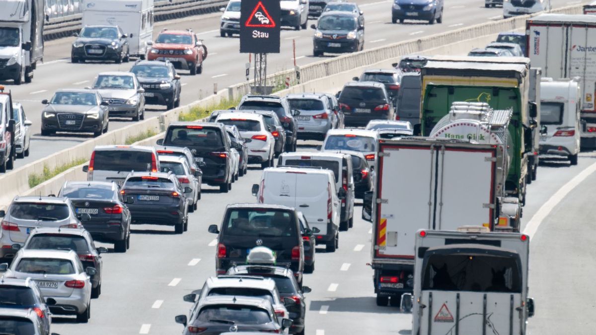Stau auf der Autobahn