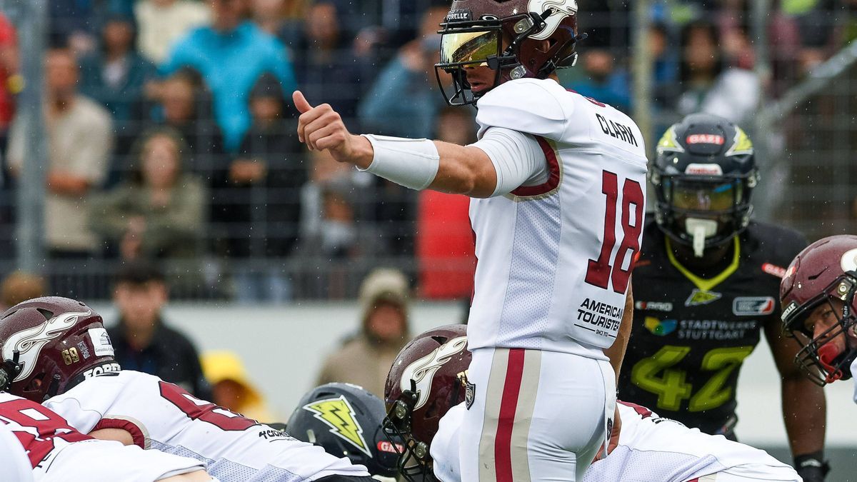 Jadrian Clark (Rhein Fire 18), Stuttgart Surge vs. Rhein Fire, American Football, European League of Football, Halbfinale, Saison 2024, 08.09.2024, Stuttgart Surge vs. Rhein Fire, American Football...