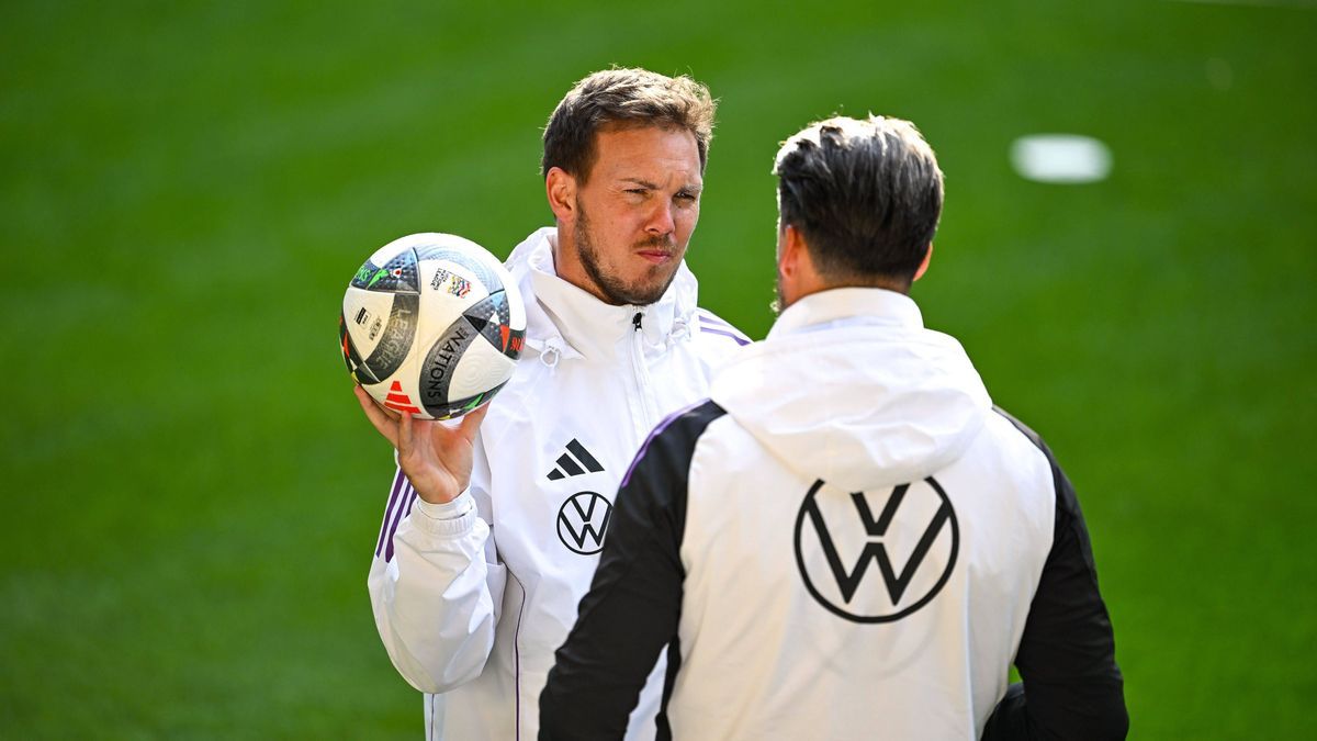 Julian Nagelsmann (Deutschland, Trainer) und Sandro Wagner (Deutschland, CO-Trainer), GER, DFB Fussball Nationalmannschaft Herren, MD-1 Abschlusstraining vor Deutschland gegen Italien, UEFA Nations...