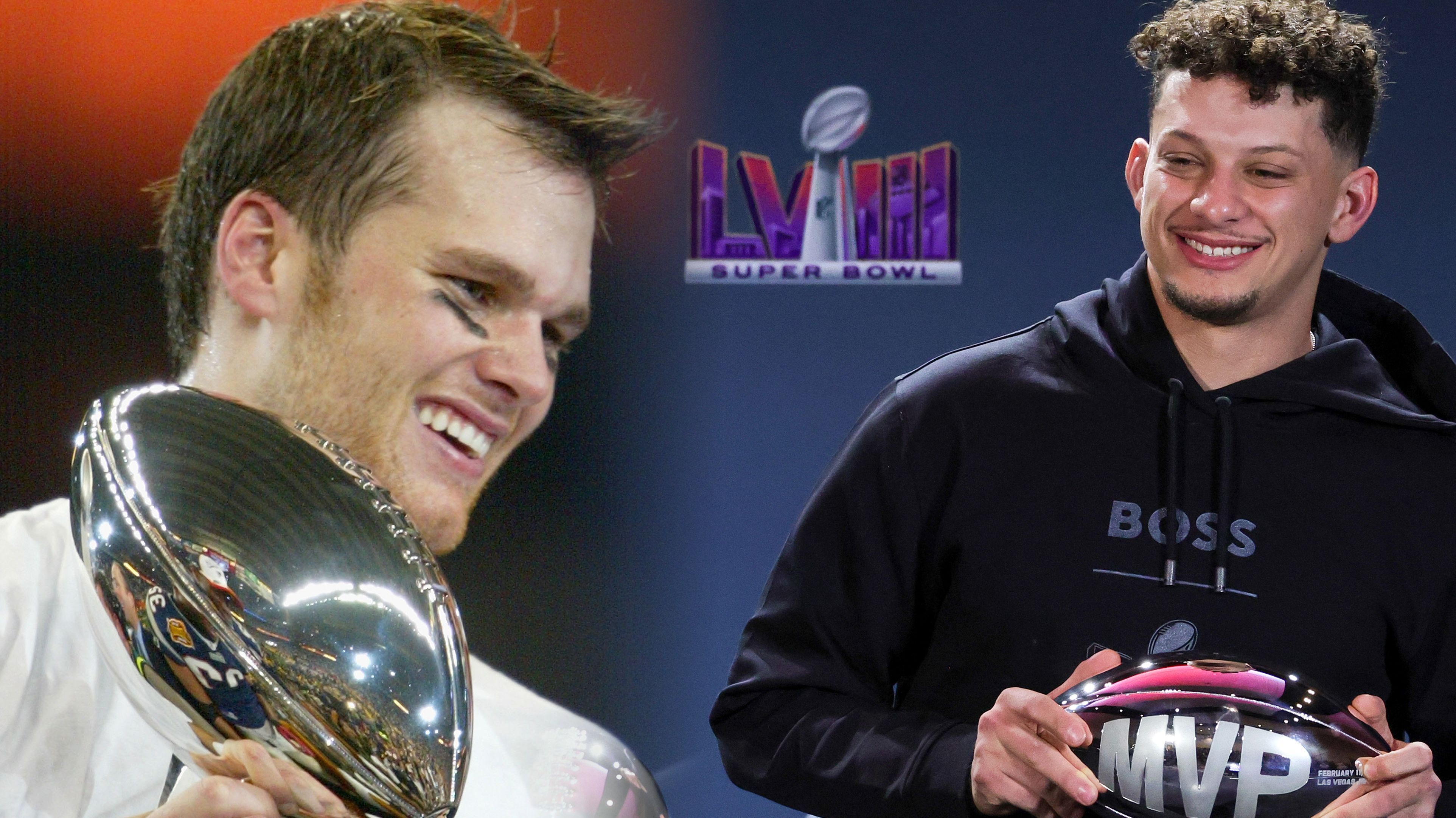 <strong>MVP- und Super-Bowl-MVP-Auszeichnungen</strong><br> <em><strong>Tom Brady:</strong></em> 1x MVP, 2x Super-Bowl-MVP<br> <em><strong>Patrick Mahomes:</strong></em> 2x MVP, 3x Super-Bowl-MVP