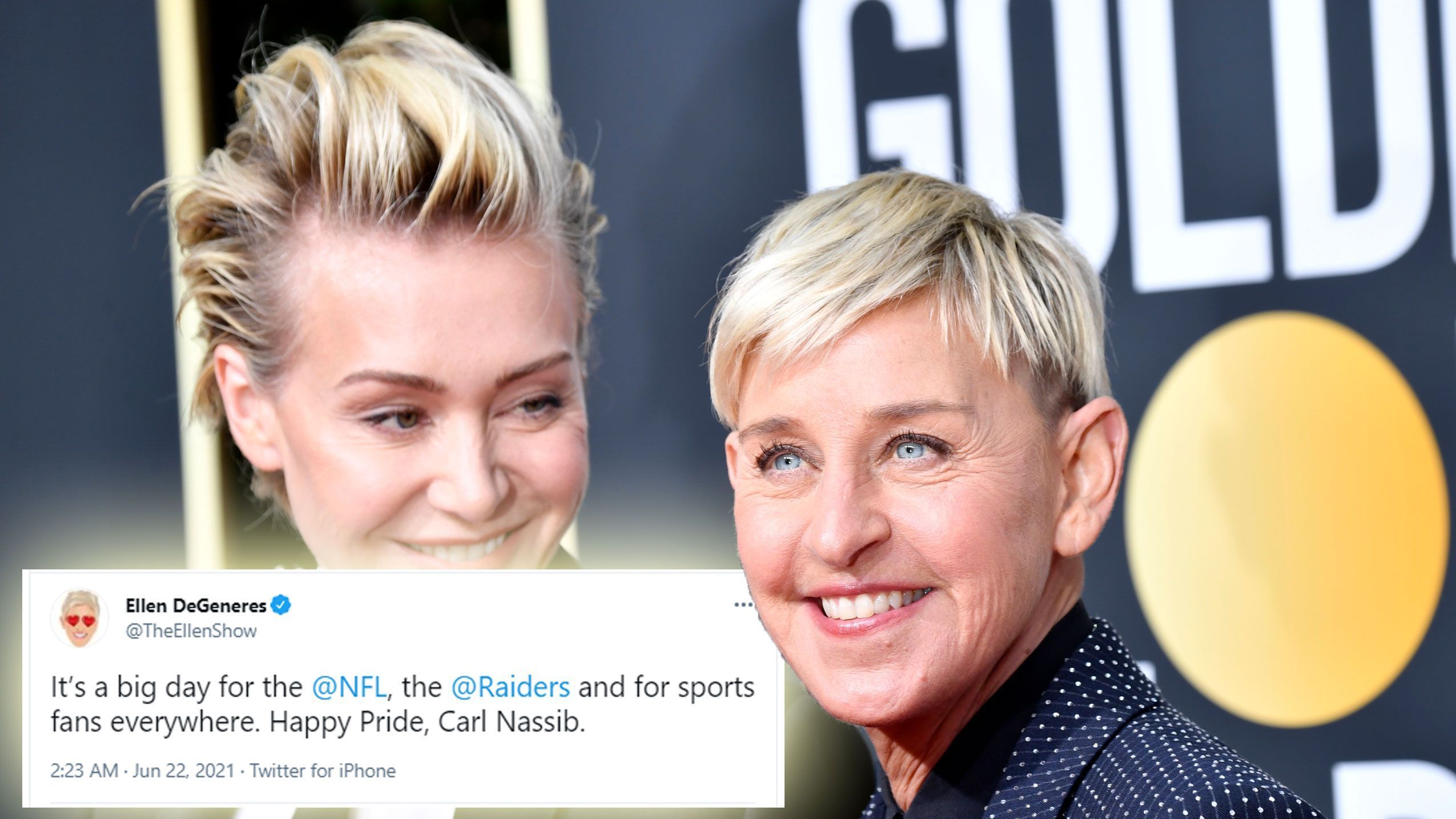 
                <strong>Ellen Degeneres</strong><br>
                Zuspruch kommt auch von Talkshow-Legende Ellen Degeneres. Die offen homosexuelle Latenight-Host freut sich mit Nassib und spricht von einem "großen Tag für die NFL, die Raiders und Sport-Fans überall."
              