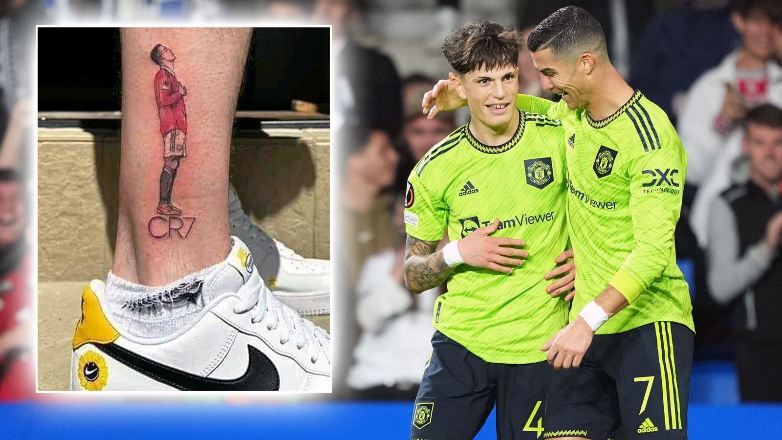 
                <strong>Alejandro Garnacho</strong><br>
                Manchester Uniteds Talent Alejando Garnacho hat sich kürzlich ein neues Tattoo stechen lassen - von seinem großen Idol. Der Argentinier trägt nun am rechten Bein eine Tätowierung von Ex-United-Star Cristiano Ronaldo, mit dem er bei den "Red Devils" sogar einige Male gemeinsam auf dem Platz stand, bevor der Portugiese nach Saudi-Arabien wechselte. Brisanz könnte dieses Tattoo in der Zukunft bekommen, wenn der 18-jährige Garnacho demnächst wieder im Kreise der argentinischen Nationalmannschaft dabei ist und dort auf den CR7-Dauerrivalen Lionel Messi trifft.
              