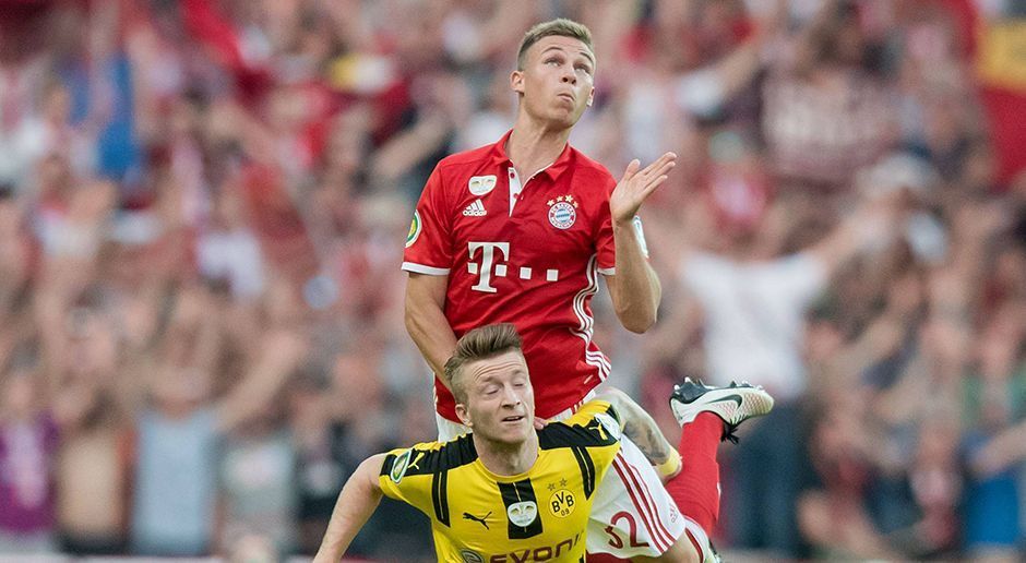 
                <strong>Joshua Kimmich</strong><br>
                Joshua Kimmich: Gegen Aubameyang und Reus häufig einen Schritt zu spät. Konnte die schnellen BVB-Stürmer oft nur per Foul stoppen. Sah dafür vor der Pause die Gelbe Karte. Scheiterte vom Elfmeterpunkt kläglich. ran-Note 4
              