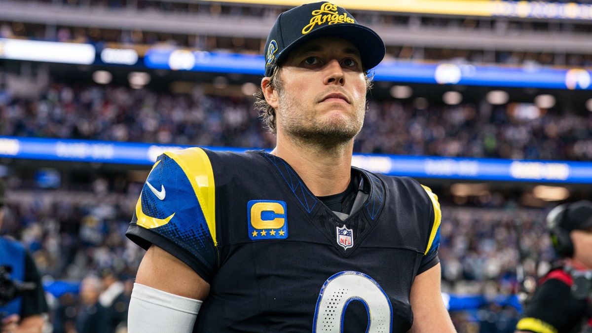 NFL, American Football Herren, USA Seattle Seahawks vs Los Angeles Rams Los Angeles Rams quarterback Matthew Stafford (9) after a NFL game against the Seattle Seahawks, Sunday, November 16, 2025, a...