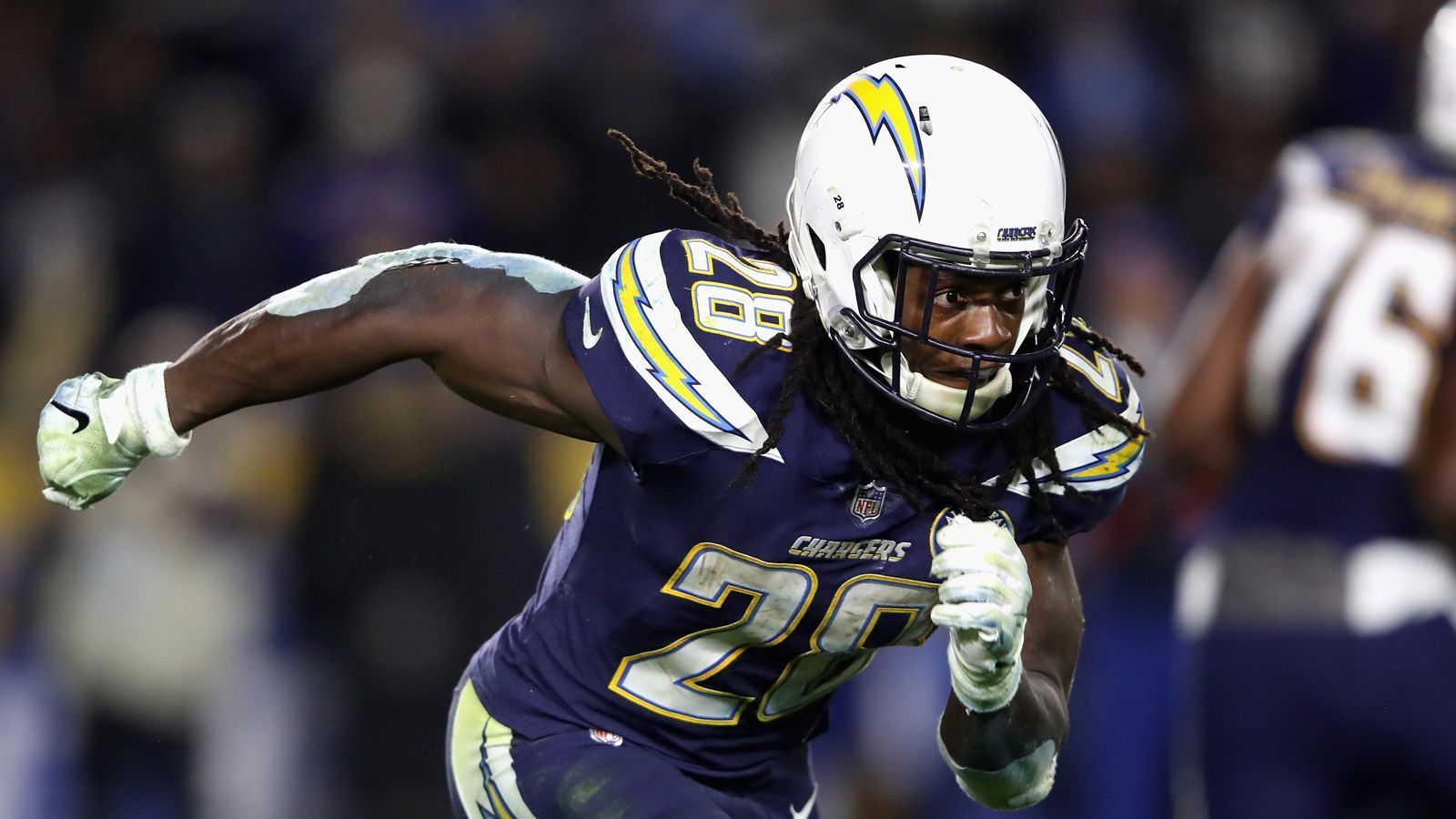 
                <strong>Platz 34: Melvin Gordon</strong><br>
                Position: Running BackTeam: Los Angeles ChargersPlatzierung im Vorjahr: nicht dabei
              