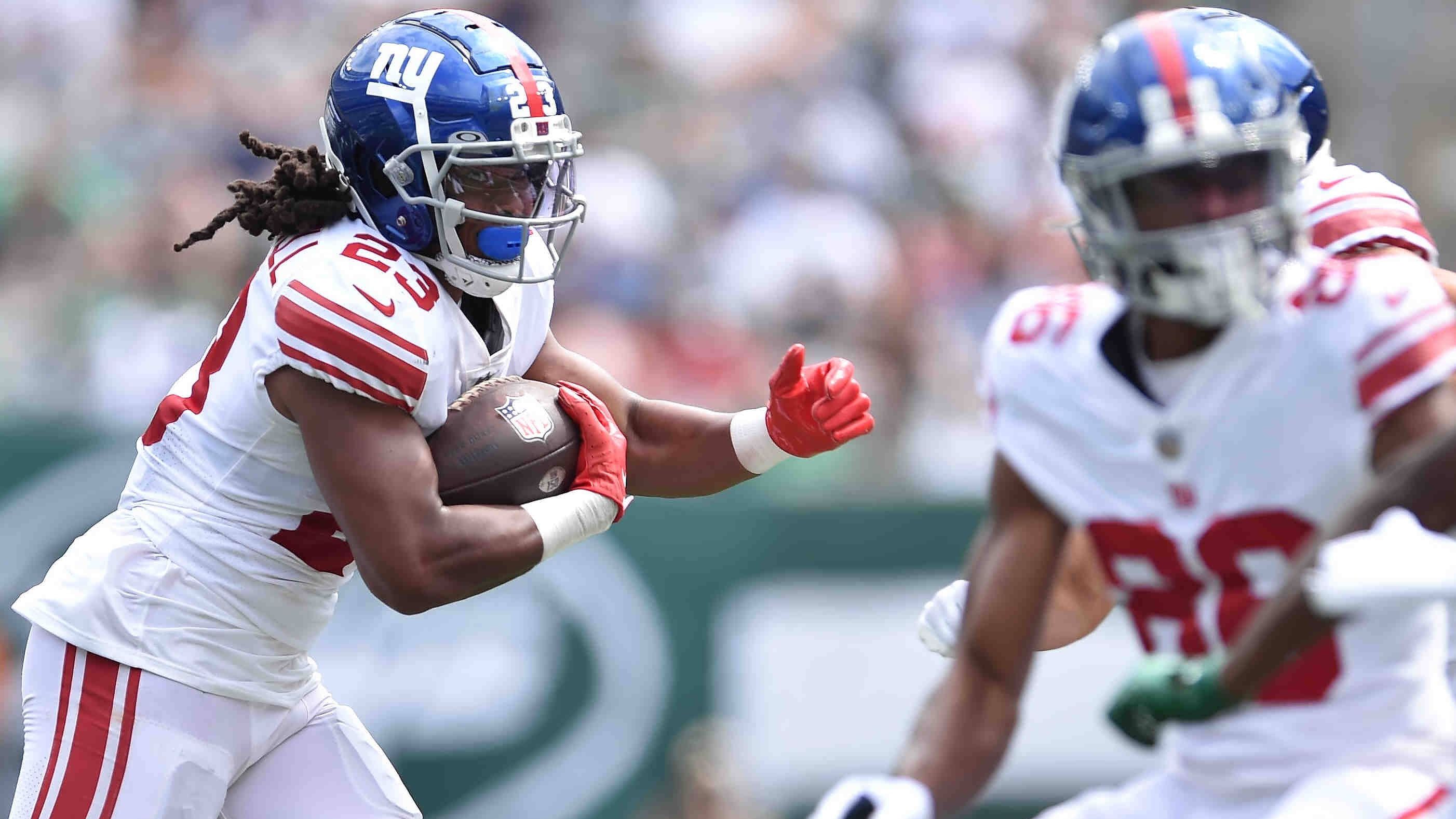 <strong>Platz 13: New York Giants - 8,6 Millionen US-Dollar</strong><br>Anzahl der Spieler: 6<br>Top-Verdiener: Devin Singletary - 3,8 Millionen US-Dollar<br>Durchschnitts-Cap-Space pro Spieler: 1,4 Millionen US-Dollar<br>Prozentualer Anteil der&nbsp;Running Backs am Cap Space: 3,27%