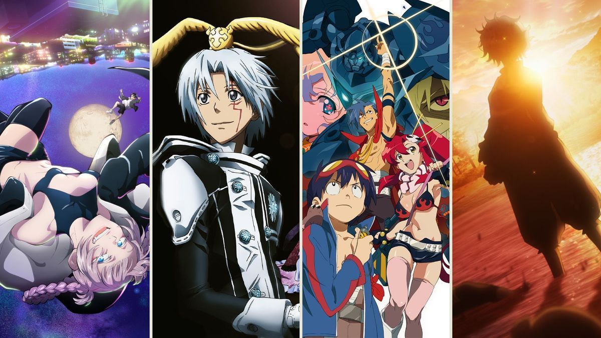 AnimeNight und Rugby November 24, Collage aus "Call of the Night", "D.Gray-man", "Gurren Lagann" und "Hells Paradise"