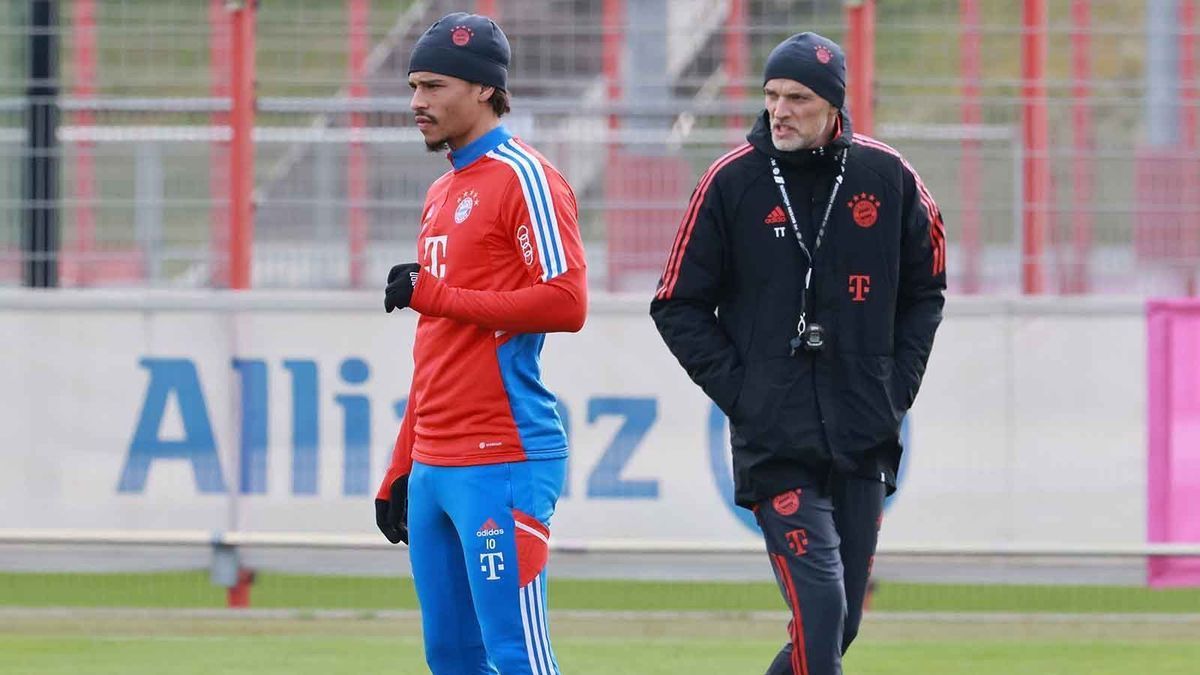 Leroy Sane und Thomas Tuchel vor Freiburg