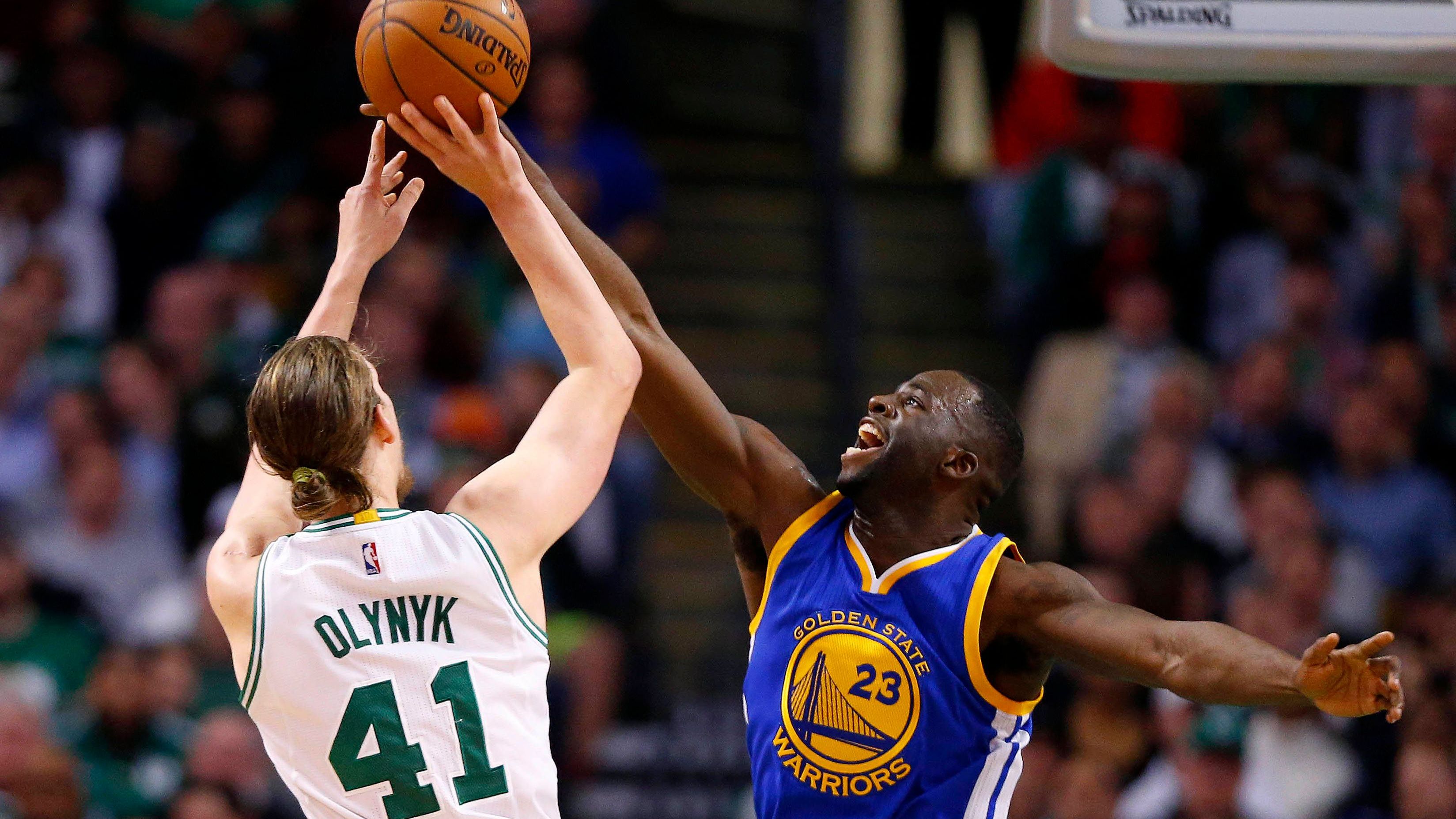 <strong>Draymond Green (Golden State Warriors)</strong><br>Jahr: 2015<br>Gegner: Boston Celtics<br>Statline: 24 Punkte, 11 Rebounds, 8 Assists, 5 Blocks, 5 Steals