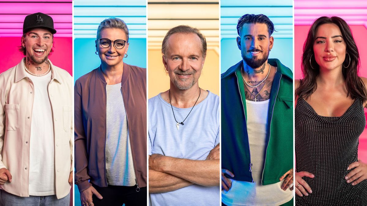 Das sind die Finalist:innen von "Promi Big Brother" 2024: Matze Höhn, Alida Kurras, Jochen Horst, Mike Heiter und Leyla Lahouar.