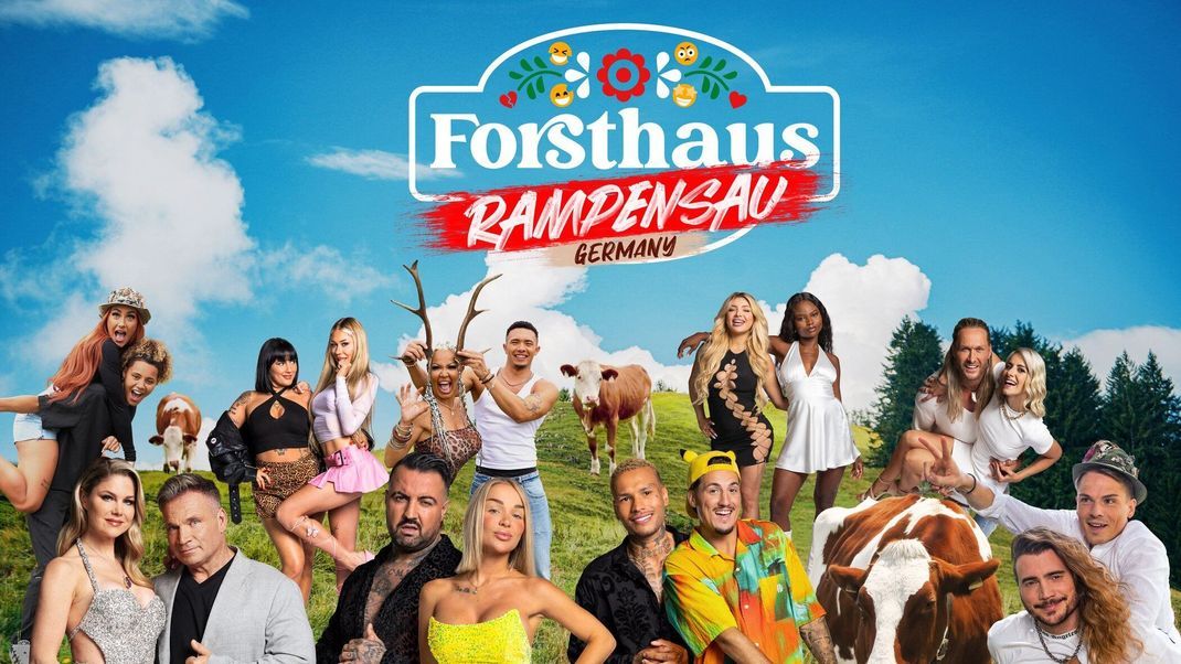 "Forsthaus Rampensau Germany" 2024: Staffel 2 mit Yvonne Woelke, Peter Klein, Cosimo Citiolo, Emmy Russ (unten, v.l.n.r.) und weiteren Promis