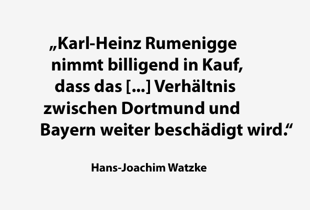
                <strong>Watzke über Rummenigge</strong><br>
                Ganz anderer Meinung ist Hans-Joachim Watzke. Der BVB-Boss ist alles andere als amüsiert.
              