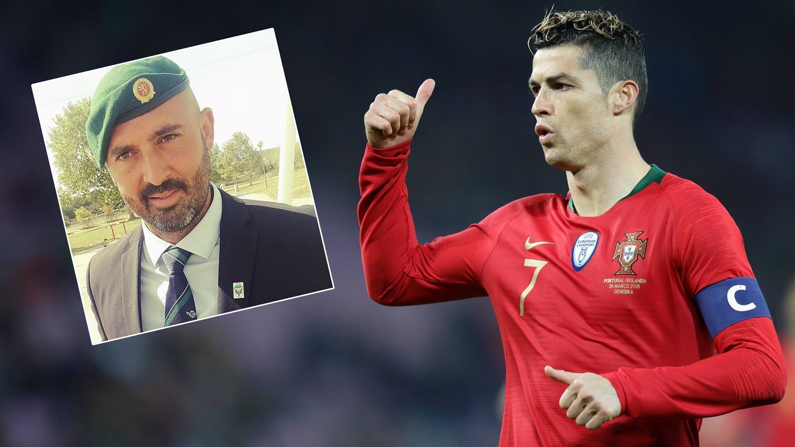 
                <strong>Cristiano Ronaldo engagiert Stierkämpfer als WM-Bodyguard</strong><br>
                Nicht zuletzt, weil die Terror-Organisation Islamischer Staat in Propaganda-Videos mit Anschlägen während der WM 2018 in Russland drohte, hat sich Weltfußballer Cristiano Ronaldo laut "Sun" offenbar höchstpersönlich um seine Sicherheit bei der Endrunde gekümmert. Demnach engagierte der Portugiese seinen Landsmann Nuno Marecos als Leibwächter. Marecos ist in Portugal als Stierkämpfer bekannt, war früher als Fallschirmjäger bei der Armee und zudem MMA-Kämpfer. Er war schon während der Feierlichkeiten nach Real Madrids drittem Champions-League-Titel in Folge an der Seite von Cristiano Ronaldo zu sehen.
              