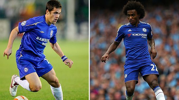 
                <strong>Rechter Flügel: Joe Cole vs. Willian</strong><br>
                Rechter Flügel: Joe Cole vs. Willian. Der heutige Drittligaspieler (l.) spielte vor zehn Jahren auf beinahe jeder offensiven Position. Immerhin konnte er sich im Star-Ensemble behaupten, wenn Cole auch nie als uneingeschränkter Stammspieler galt. Das sieht bei seinem brasilianischen Kontrahenten ganz anders aus. Der Wuschelkopf ist zwar nicht besonders torgefährlich, hat sich aber längst auf der Außenbahn festgespielt und holt den Punkt - 2006 vs. 2016: 7:3.
              