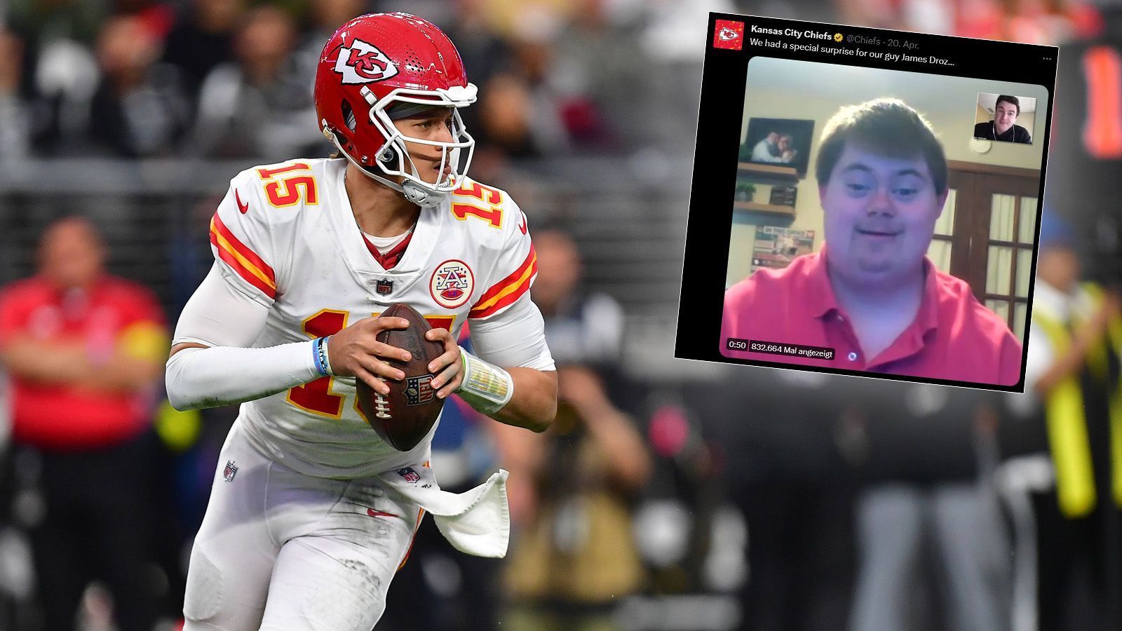 
                <strong>Kansas City Chiefs: James Droz und weitere</strong><br>
                Die Kansas City Chiefs sind quasi der Gastgeber des diesjährigen Drafts und planen mehrere besondere Ankündigungen ihrer Picks. Die Deghand-Familie wird zu Ehren von Master Sargeant Bernard Deghand, Mitglied der Kansas Army National Guard, den Drittrundenpick der Chiefs verkünden. Am dritten Tag darf dann Edelfan James Droz einen weiteren Pick verkünden. Das versicherten die Chiefs dem Social-Media-Star höchstpersönlich als große Überraschung in einer Video-Botschaft.
              