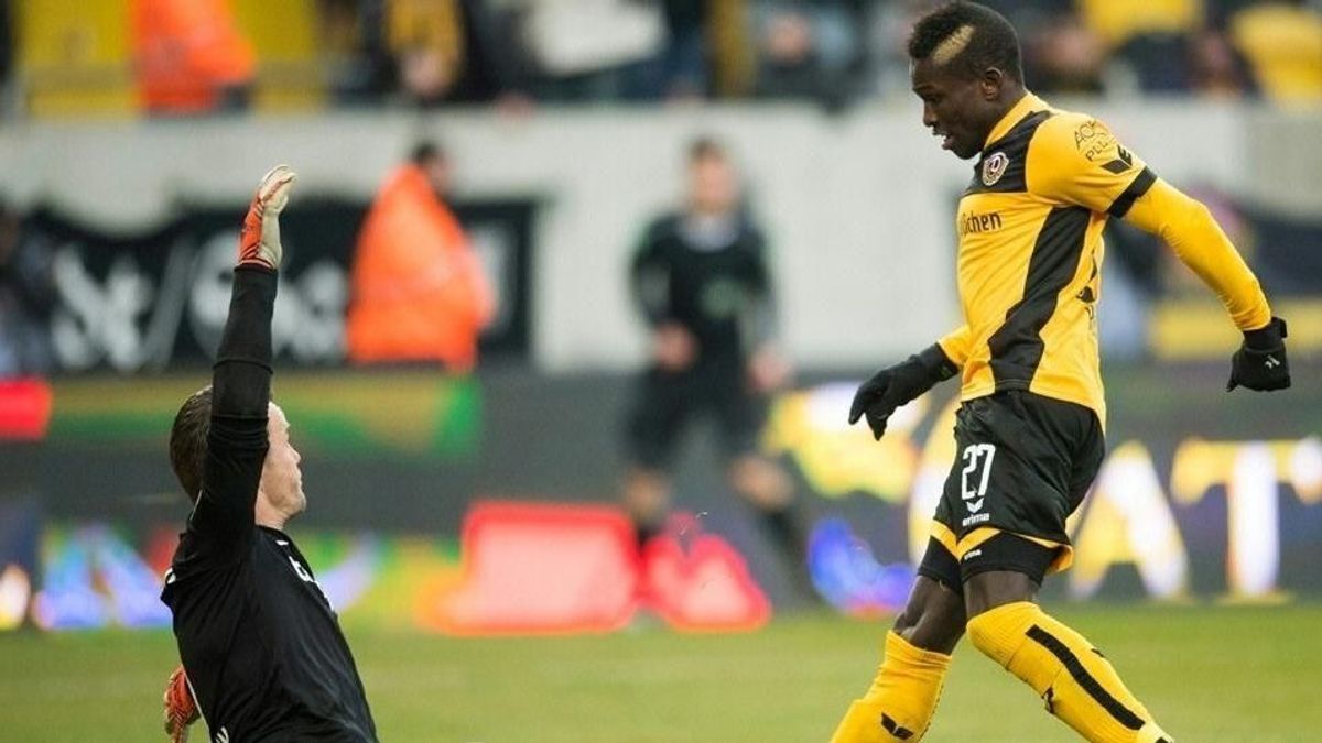 Moussa Kone erzielt für Dresden einen Dreierpack