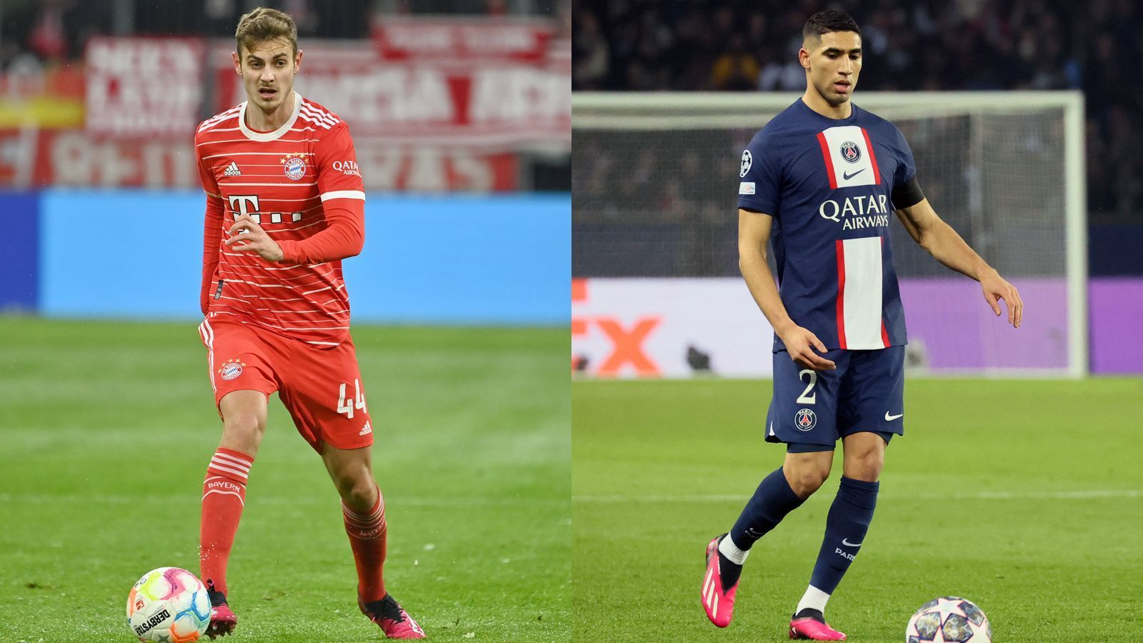 
                <strong>Abwehr: Josip Stanisic vs. Achraf Hakimi</strong><br>
                In den zurückliegenden Partien konnte sich Bayern-Talent Josip Stanisic in der Bayern-Startelf fest spielen und dadurch Winter-Neuzugang Joao Cancelo verdrängen. Der junge Deutsch-Kroate machte dabei durchaus einen guten Eindruck. Im Head-to-Head trifft er allerdings mit Achraf Hakimi auf einen der besten defensiven Außenbahnspieler der Welt. Der Ex-Dortmunder hat seine Klasse vor allem auch schon auf höchstem internationalen Niveau bewiesen, das fehlt Stanisic in seiner Vita noch - und genau dafür ist das PSG-Duell eine tolle Chance. Der Punkt geht aber erst einmal an den Marokkaner in Diensten von PSG. Zwischenstand 1:2
              