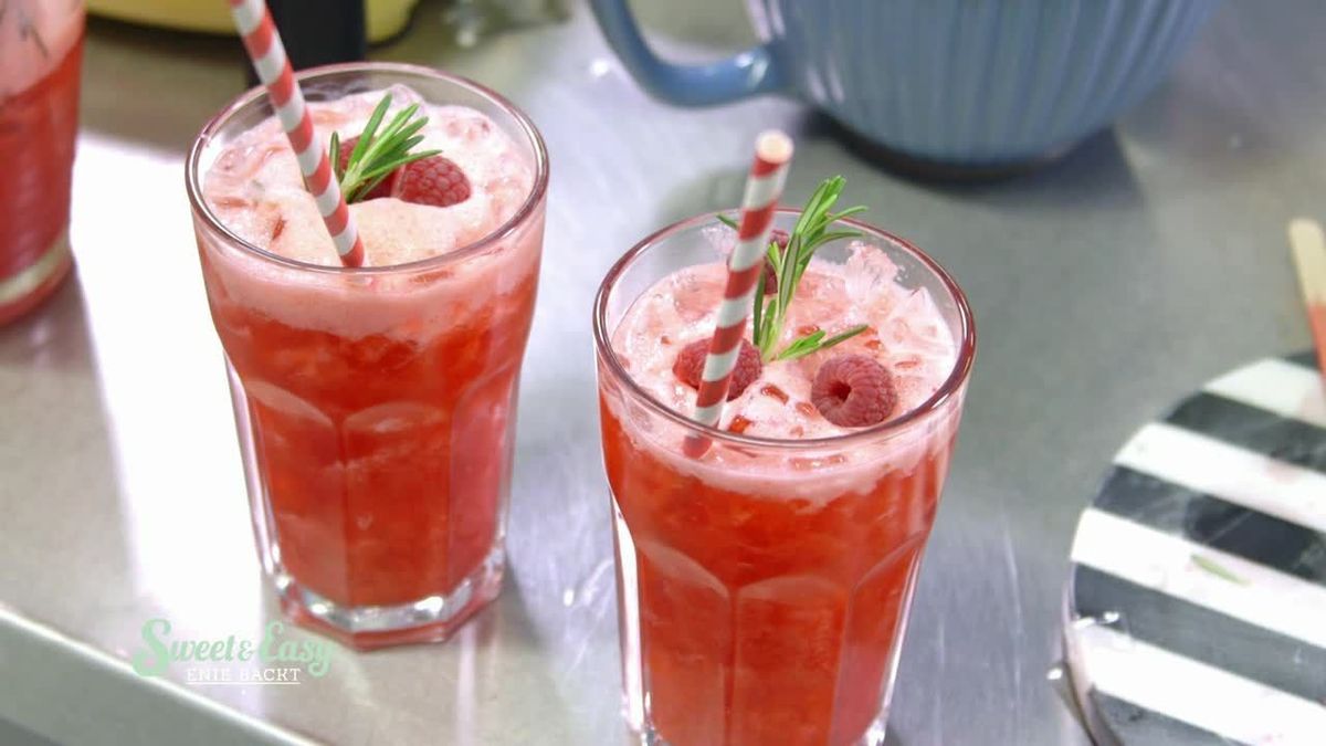 Iced Rosmarin-Himbeer-Drink