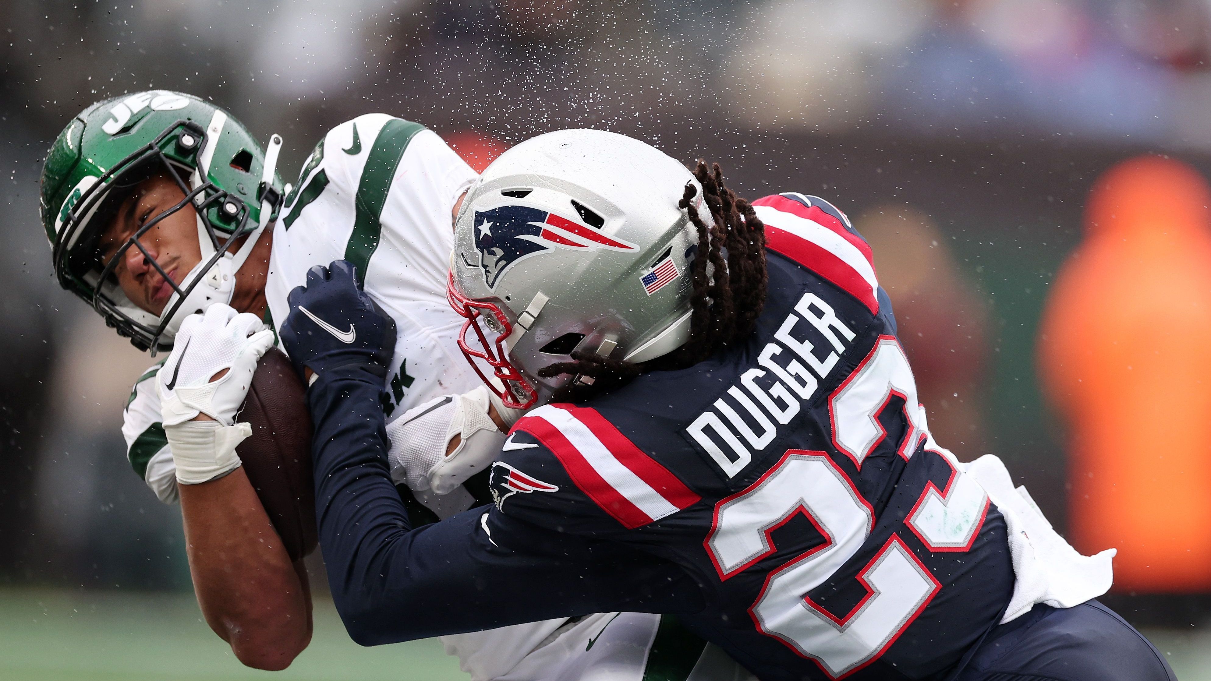 <strong>Platz 19: Kyle Dugger (New England Patriots)</strong><br>Position: Safety<br>Targets: 62<br>Zugelassenes Passer Rating: 79,3