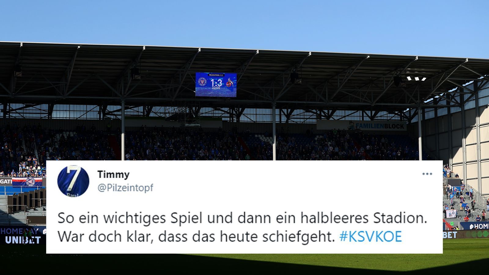 
                <strong>Fans im Stadion</strong><br>
                So ein wichtiges Spiel und Kiel macht nicht einmal die Hütte voll. So kann das ja nichts werden. Spaß beiseite: Die über 2.000 Mann haben im Holstein-Stadion ganz schön Radau gemacht. 
              