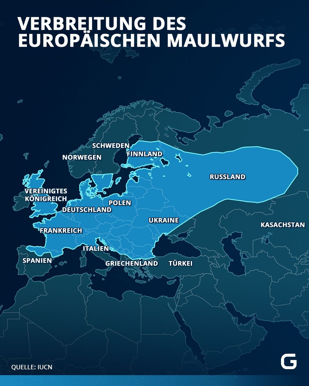 Die Verbreitung des europäischen Maulwurfs