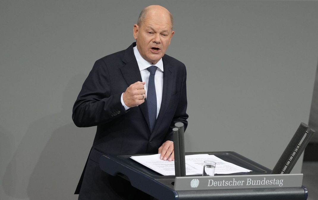 Kanzler Scholz gab sich bei seiner Rede zur Vertrauensfrage im Bundestag kämpferisch.