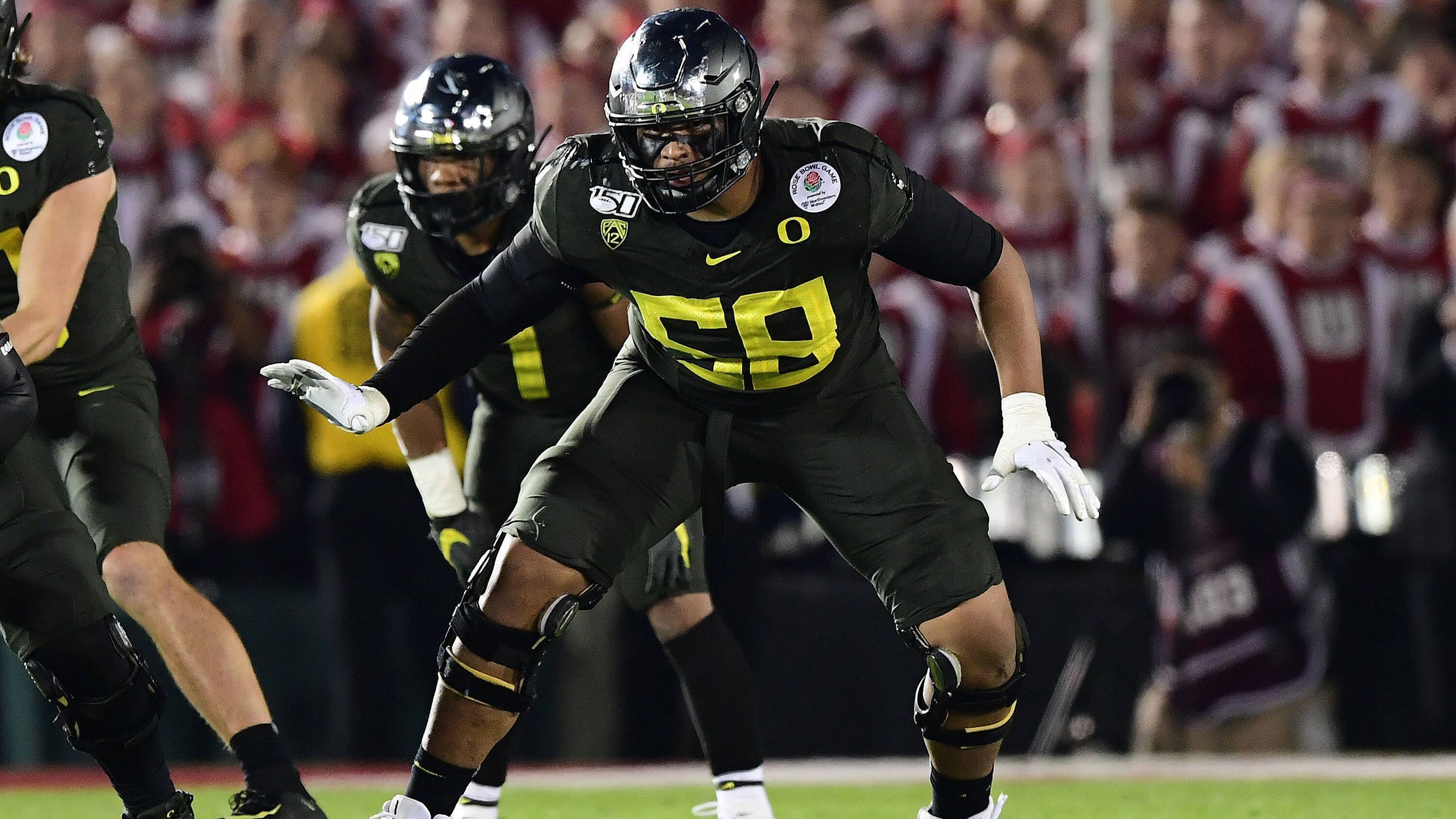 
                <strong>7. Pick - Penei Sewell (Offensive Tackle, Detroit Lions)</strong><br>
                &#x2022; <strong>Vertrag unterschrieben: ja</strong> -<br>&#x2022; Signing Bonus: 14.886.559 US-Dollar -<br>&#x2022; Gesamtgehalt: 24.099.068 US-Dollar -<br>
              
