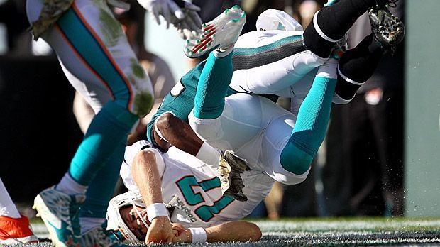 
                <strong>Miami Dolphins</strong><br>
                Miami Dolphins: Für Quarterback Ryan Tannehill und seine Teamkollegen endet die Saison schon nach dem ersten Januar-Wochenende. Zuletzt erreichte die Franchise aus Florida vor sieben Jahren die Postseason.
              