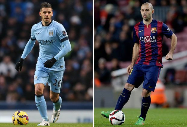 
                <strong>Martin Demichelis vs. Javier Mascherano</strong><br>
                Im WM-Finale noch Seite an Seite, treten die beiden Argentinier nun gegeneinander an. Martin Demichelis läuft seiner Form aus vergangenen Jahren jedoch hinterher. Sieg Barca. City 2:3 Barcelona.
              