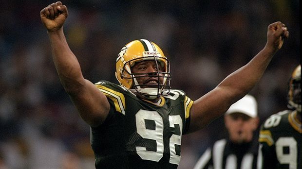 
                <strong>Defensive End: Reggie White</strong><br>
                Defensive End: Reggie White. Super-Bowl-Gewinner XXXI mit den Green Bay Packers.
              