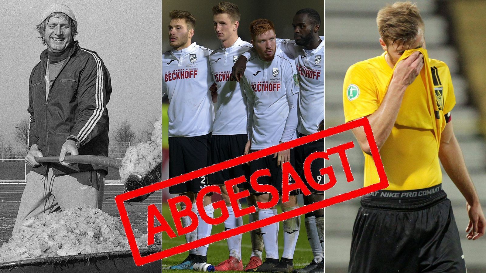 
                <strong>Die kuriosesten Spielabsagen im Fußball</strong><br>
                Nach 120-Pokal-Minuten wurde das Regionalliga-Spiel von Tabellenführer SC Verl unter ungewöhnlichen Umständen abgesagt. ran.de zeigt weitere kuriose Spielabsagen aus Deutschland und den internationalen Ligen (Stand: 1. November 2019).
              