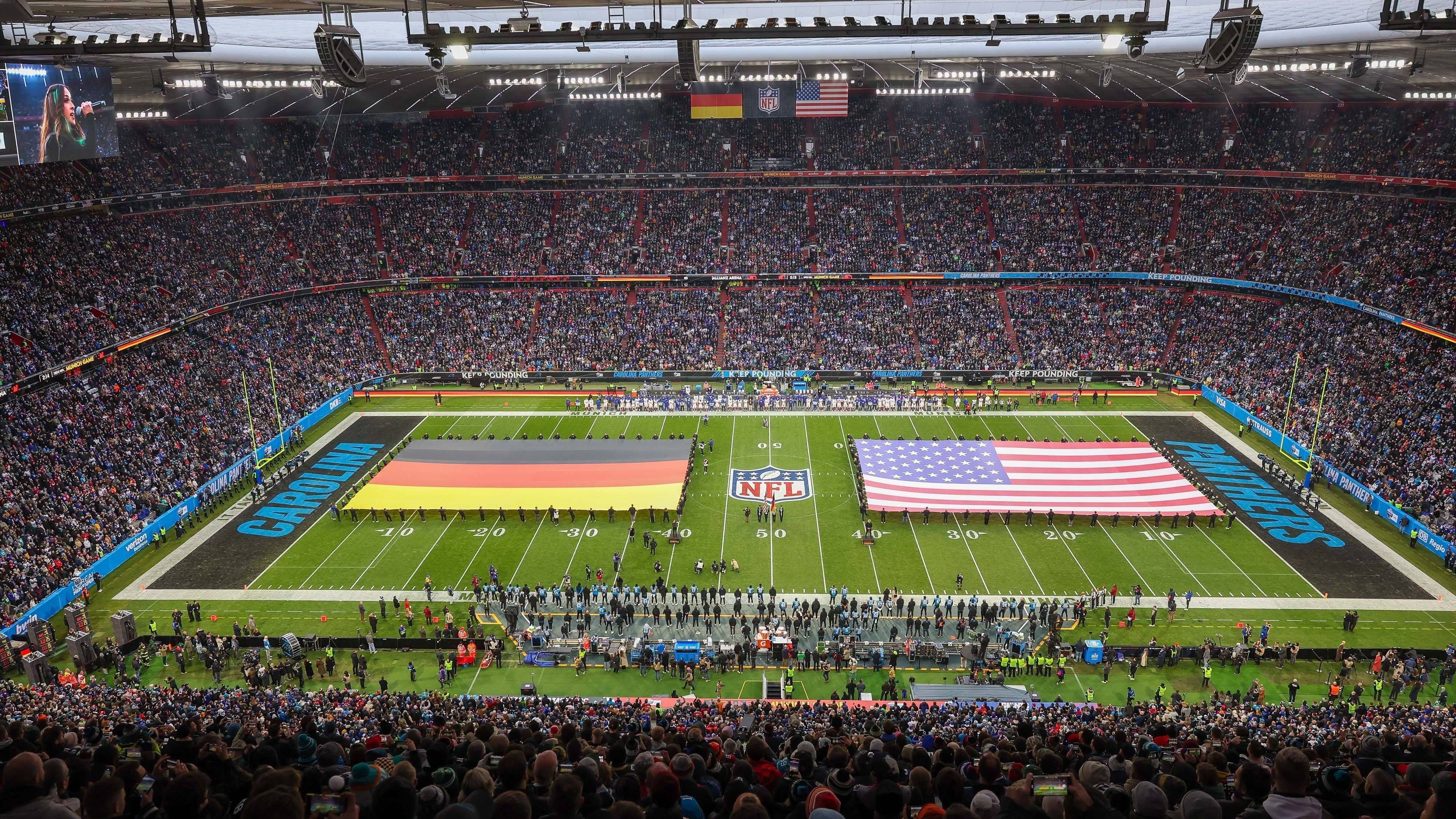 <strong>NFL: Die krassesten Bilder zum Munich Game 2024</strong><br>Nach Seattle Seahawks gegen Tampa Bay Buccaneers vor zwei Jahren fand 2024 zum zweiten Mal ein NFL-Spiel in der Münchner Allianz Arena statt. In der Overtime setzten sich die Carolina Panthers mit 20:17 gegen die New York Giants durch.&nbsp;<strong><em>ran</em></strong> hat die beeindruckendsten Bilder des Mega-Events für euch.