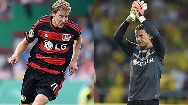
                <strong>Erfahrung pur: Stefan Kießling & Roman Weidenfeller</strong><br>
                Kein aktueller Bundesligaprofi hat mehr Spiele in der Eliteklasse auf dem Buckel als Stefan Kießling (l.) und Roman Weidenfeller. Sowohl der Leverkusener Torjäger als auch der Dortmunder Keeper liefen vor der Saison schon jeweils 345 Mal auf. Rekordhalter ist Karl-Heinz Körbel mit 602 Einsätzen.
              
