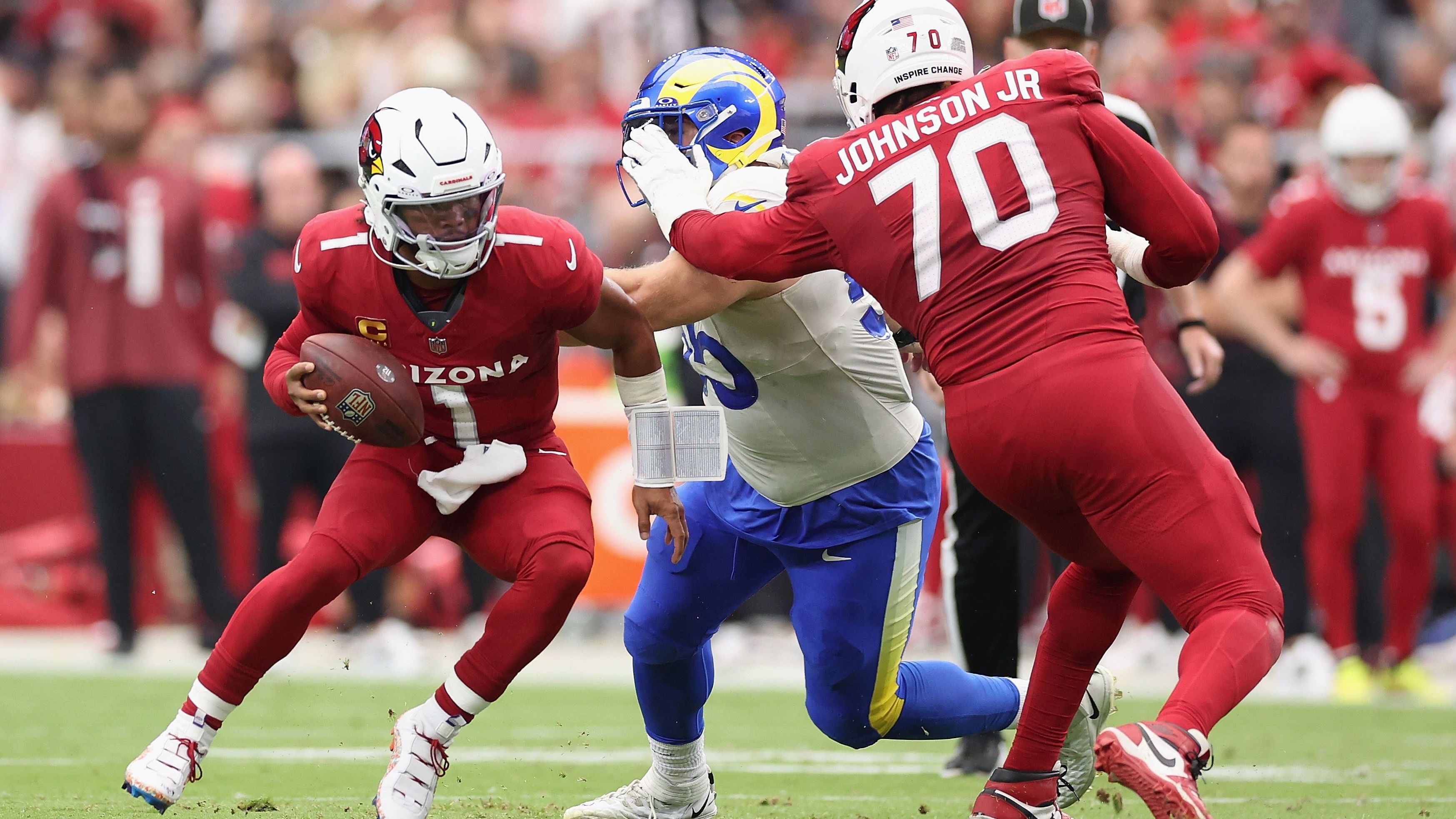 <strong>Arizona Cardinals</strong><br>Saison 2024<br>Am 15.09.2024 im Spiel gegen die Los Angeles Rams<br>Endergebnis: 41-10