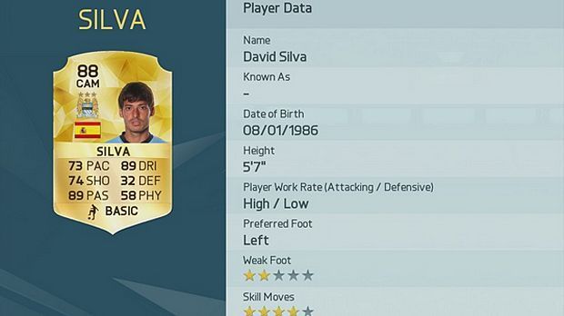 
                <strong>David Silva</strong><br>
                Spielerwert: 88 (+1) - David Silva. Vorheriger Gesamtwert: 87.
              