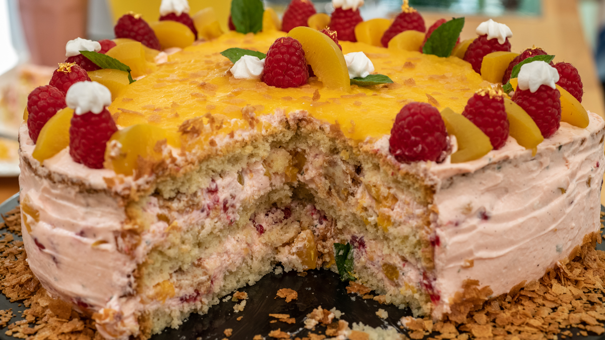 Fruchtige Pfirsich -Torte