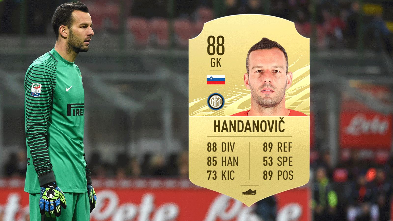 
                <strong>Platz 6: Samir Handanovic</strong><br>
                Verein: Inter MailandNation: SlowenienGesamtstärke: 88
              