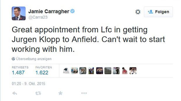 
                <strong>Jamie Carragher</strong><br>
                Jamie Carragher: Er ist eine Vereinslegende der "Reds". In seiner Jugend und als Profi spielte Jamie Carragher nur für den FC Liverpool. Jetzt freut er sich auf die Zusammenarbeit mit dem neuen Coach Jürgen Klopp.
              