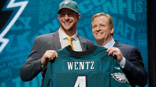 
                <strong>Carson Wentz (Philadelphia Eagles)</strong><br>
                Pick Nr. 2: Carson Wentz (Quarterback) zu den Philadelphia Eagles.
              