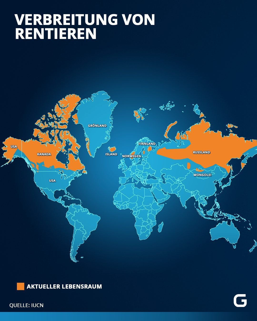 Der natürliche Lebensraum von Rentieren.