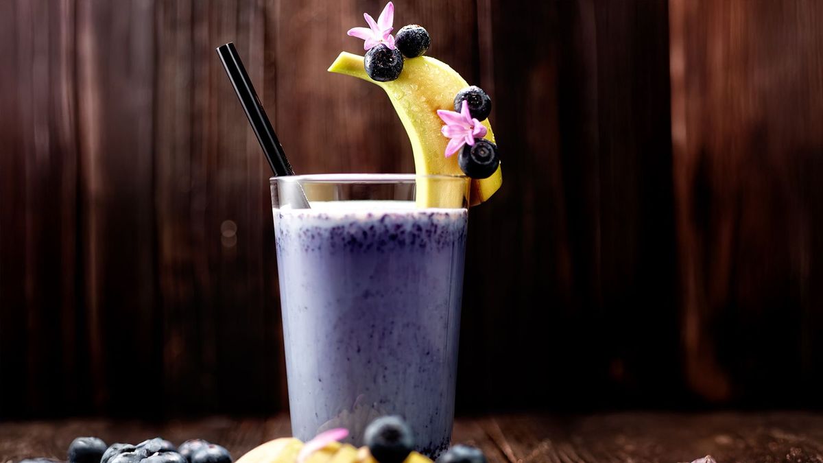 Bananen blaubeer smoothie