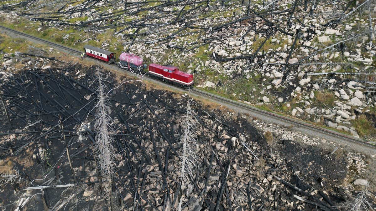 Großbrand am Brocken im Harz