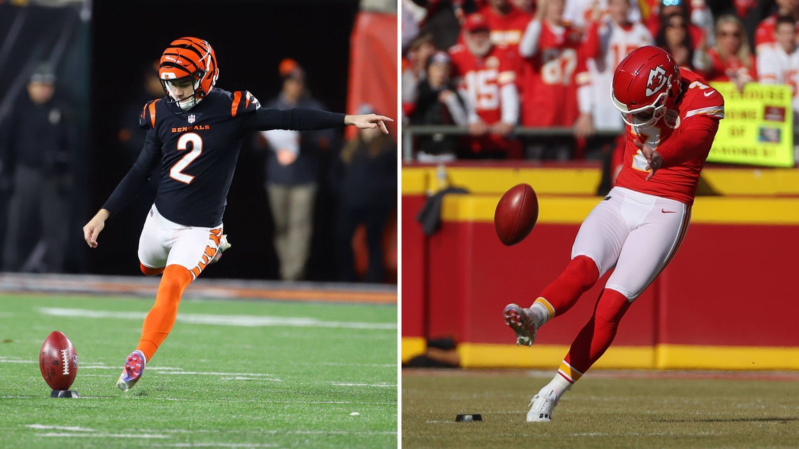 
                <strong>Special Teams</strong><br>
                Sowohl die Bengals als auch Chiefs verfügen über erfahrene Kicker. Bengals-Kicker Evan McPherson verwandelte in der Regular Season 24 von 29 Field-Goal-Versuchen (82,8 Prozent). In den Playoffs ist McPhersons Bilanz bei Field Goals bisher perfekt (3 von 3 FGs verwandelt), lediglich einen von fünf Extrapunkten hat er vergeben. Bei den Chiefs spielte Harrison Butker seine schwächste Saison seit vielen Jahren für Kansas City. Der 27-Jährige verwandelte in der Regular Season nur 18 von 24 seiner Field-Goal-Attempts (75 Prozent). Im bisher einzigen Postseason Spiel gegen die "Jags" kickte Butker perfekt mit zwei verwandelten Field Goals und drei erfolgreichen PATs. Abseits der Kicker gab es eine interessante Personalie in Sachen Special Teams, die beide Franchises direkt betrifft. Die Chiefs entließen Anfang der Woche das Special-Teams-Ass Chris Lammons, einen gelernten Cornerback. Kurz darauf schlugen die Bengals über das Waiver Wire zu und verhinderten damit eine mögliche Rückkehr des Spielers in den Kader der Chiefs noch in dieser Saison. Ein geschickter Schachzug vor dem direkten Duell um die AFC-Krone, da Kansas City den Spieler wohl nur abgab, um kurzfristig einen freien Platz im Roster zu schaffen für mögliche Rückkehrer von der IR-Liste von Spielern wie Tight End Jody Fortson und Running Back Edwards-Helaire. 4:5, Punkt für die Bengals
              