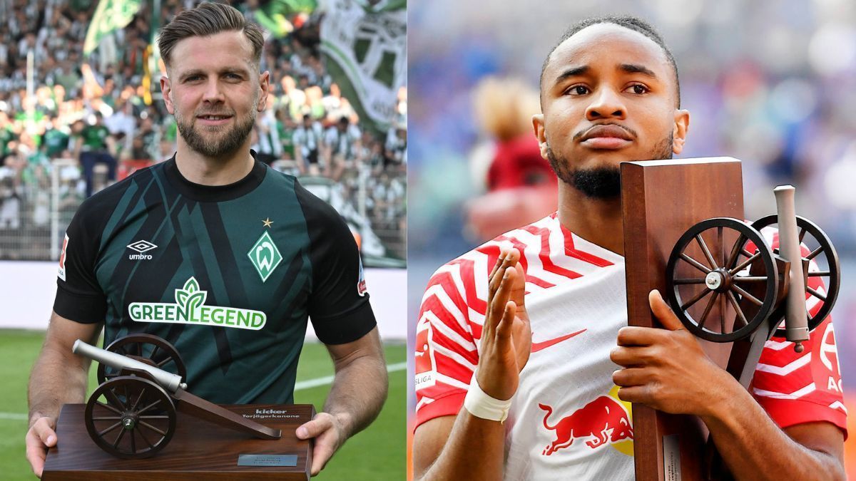 
                <strong>Torjäger der Saison: Niclas Füllkrug/Christopher Nkunku (Werder Bremen/RB Leipzig)</strong><br>
                Dass für die Auszeichnung mit der Torjägerkanone erstmals in der Bundesliga-Geschichte 16 Treffer reichten, störte weder Niclas Füllkrug von Werder Bremen noch den Leipziger Christopher Nkunku. "16 Tore bei einem Aufsteiger, da bin ich nicht traurig drüber", sagte Nationalspieler Füllkrug, der Franzose Nkunku äußerte: "Ich hatte viele körperliche Probleme, ich bin stolz."
              