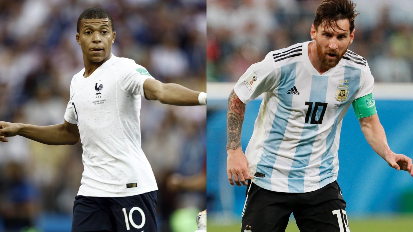 
                <strong>Kylian Mbappe vs. Lionel Messi</strong><br>
                Bei allem Talent des 19-jährigen Mbappe: Normalerweise ist das Ding eine klare Sache, Punkt für Messi. Doch in der argentinischen Nationalmannschaft ist ja alles ein wenig anders mit dem Superstar. Es bleibt die Hoffnung, dass er gegen Nigeria kurz den Turbo gezündet hat und nun durchstartet. Mbappe ist nun jüngster Torschütze in der WM-Geschichte Frankreichs und die Hoffnung, dass die Equipe Tricolore endlich ins Rollen kommt. Trotzdem: Punkt für Messi, 7:3.
              