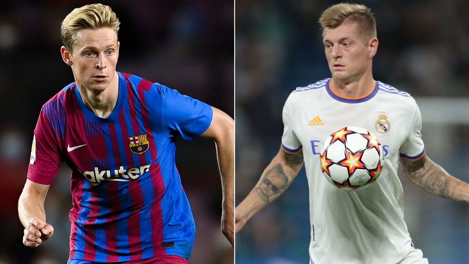 
                <strong>Linkes zentrales Mittelfeld: Frenkie de Jong vs. Toni Kroos</strong><br>
                Auf der dritten Mittelfeldposition kommt es zu einem niederländisch-deutschen Vergleich. Auf den Schultern von Frenkie de Jong liegt gerade nach dem Aderlass im Sommer viel Verantwortung, die ihn zuletzt teilweise zu erdrücken schien. Toni Kroos kommt aus einer Schambeinreizung und arbeitet sich nach und nach an seine vorherige Form heran. Weil es beim Barca-Profi langsam bergauf geht, bekommt er den Punkt. Barca nähert sich auf 3:5 an.
              