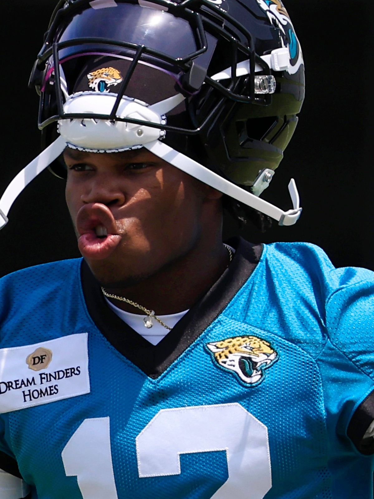 Syndication: Florida Times-Union Jacksonville Jaguars wide receiver Travis Hunter (12) runs during the first organized team activity at Miller Electric Center Monday, May 19, 2025 in Jacksonville, ...