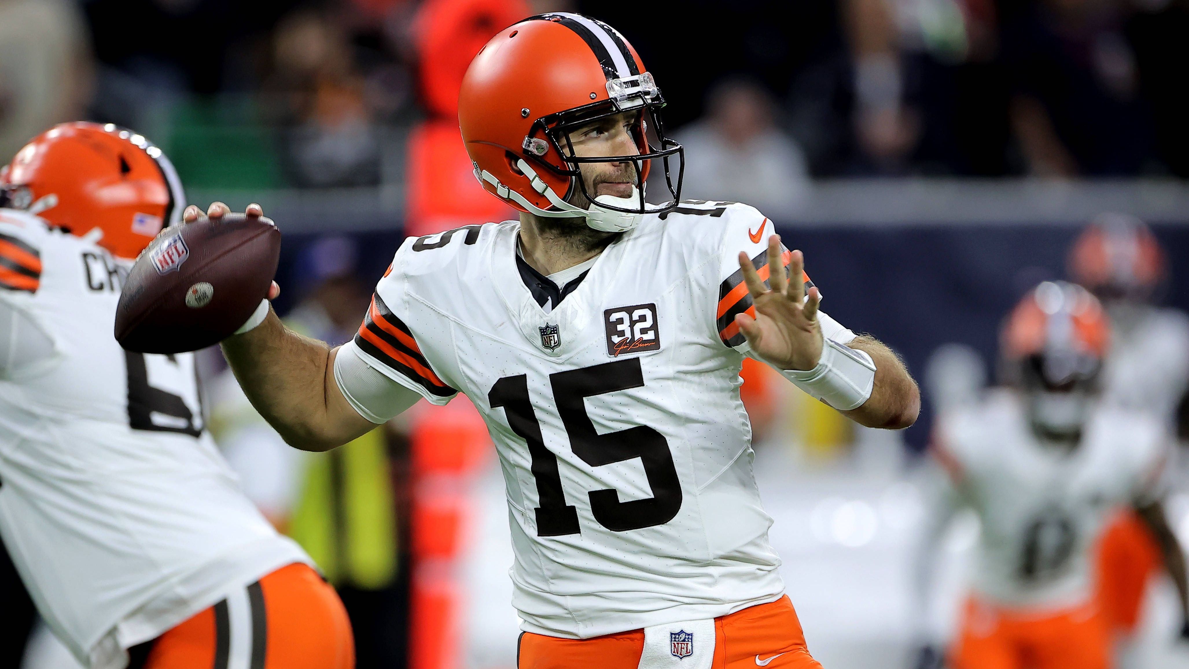 <strong>Platz 14: Cleveland Browns</strong><br>Gesamtentfernung: 323 Yards<br>Passing Touchdowns insgesamt: 24<br>Häufig eingesetzte Quarterbacks: Deshaun Watson (7 TDs in 6 Spielen), PJ Walker (1 TDs in 6 Spielen) und Joe Flacco (Foto, 13 TDs in 5 Spielen)