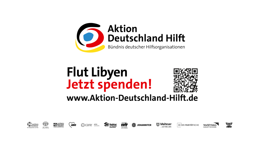 Über diesen QR-Code können Sie für die Flutopfer in Libyen spenden.