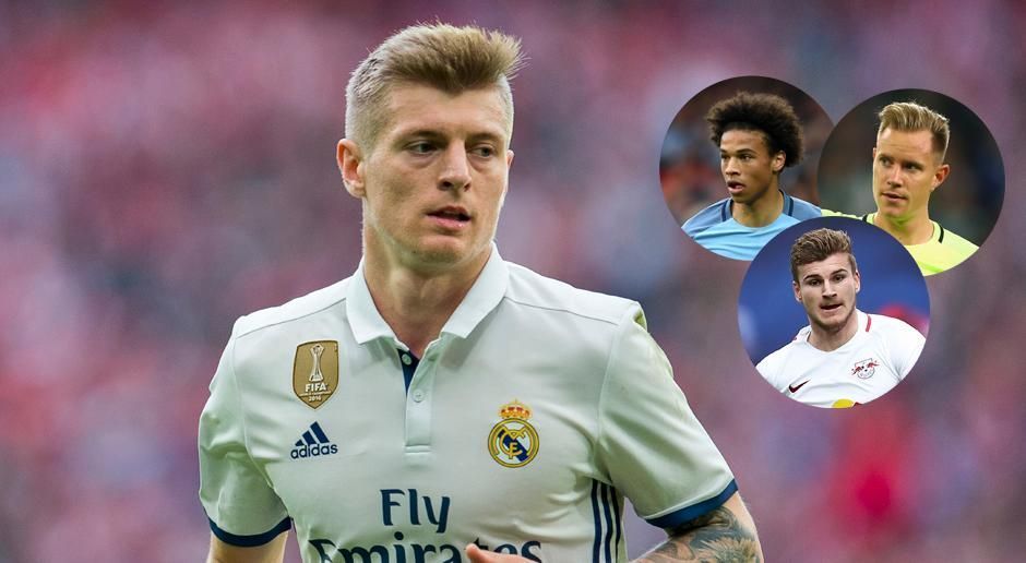 
                <strong>Platz 28: Toni Kroos</strong><br>
                Platz 28: Toni Kroos mit einem Marktwert von 80,2 Millionen Euro (Real Madrid, 27 Jahre, Vertrag bis 2022). Kroos ist damit der beste deutsche Profi, ihm folgen Leroy Sane (Platz 33, 74,8 Millionen Euro Marktwert), Keeper Marc-Andre ter Stegen (Platz 35, 73,4 Millionen Euro Marktwert) und Timo Werner (Platz 46, 64,8 Millionen Euro Marktwert).
              